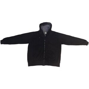 CE Schmidt Workwear Mens XL Black Full Zip‎ Fleece Lined Hoodie Casual Outdoor